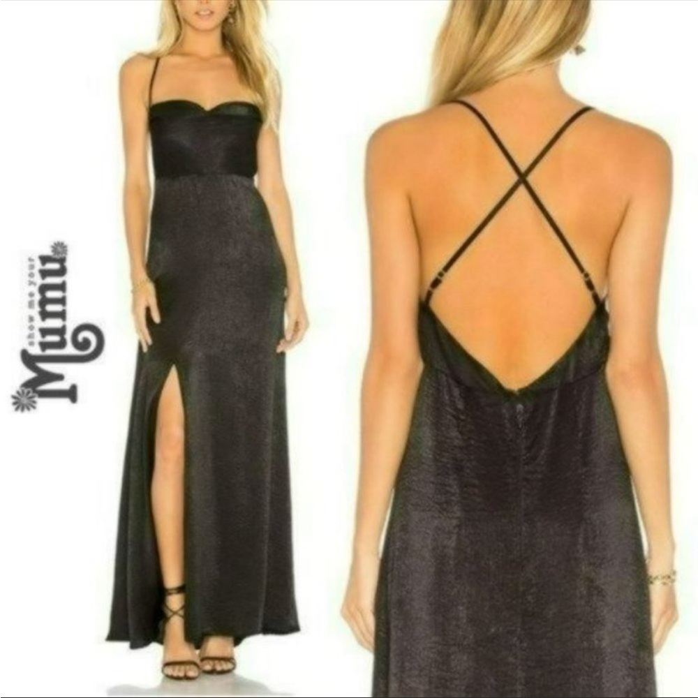 Show Me Your Mumu Winslet Cowl Black Cocktail Party Maxi Dress Size Small